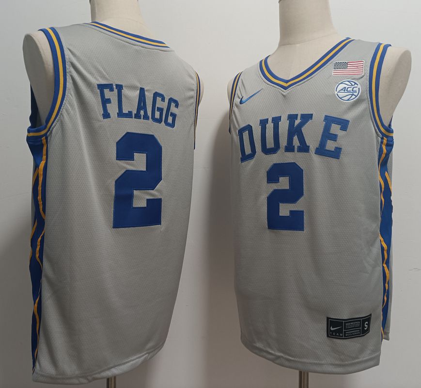 Men Duke Blue Devils #2 Flagg Grey Nike 2025 NCAA Jersey